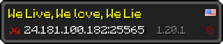 Userbar 320x64 in Minecraft-Stil für den Server 24.181.100.182:25565