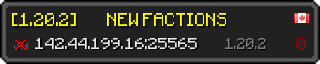 Userbar 320x64 in Minecraft-Stil für den Server 142.44.199.16:25565