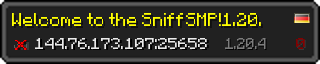 Userbar 320x64 in Minecraft-Stil für den Server 144.76.173.107:25658