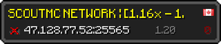 Userbar 320x64 in minecraft style for 47.128.77.52:25565