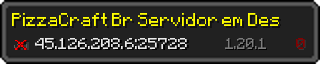 Userbar 320x64 in Minecraft-Stil für den Server 45.126.208.6:25728