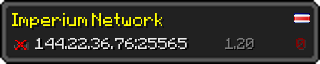 Userbar 320x64 in Minecraft-Stil für den Server 144.22.36.76:25565