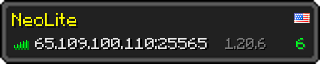 Userbar 320x64 in minecraft style for 65.109.100.110:25565