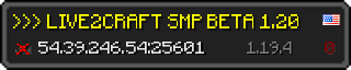 Userbar 320x64 in Minecraft-Stil für den Server 54.39.246.54:25601