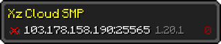 Userbar 320x64 in Minecraft-Stil für den Server 103.178.158.190:25565