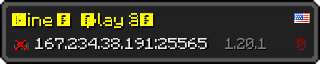 Userbar 320x64 in minecraft style for 167.234.38.191:25565