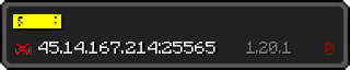 Userbar 320x64 in minecraft style for 45.14.167.214:25565