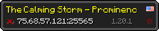 Userbar 320x64 in minecraft style for 75.68.57.121:25565