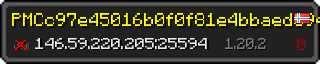 Userbar 320x64 in minecraft style for 146.59.220.205:25594