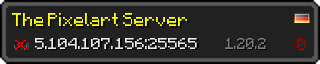 Userbar 320x64 in minecraft style for 5.104.107.156:25565