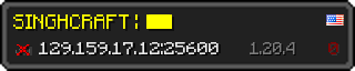 Userbar 320x64 in Minecraft-Stil für den Server 129.159.17.12:25600