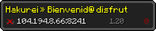 Userbar 320x64 in Minecraft-Stil für den Server 104.194.8.66:8241