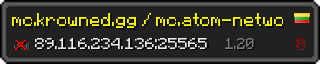 Userbar 320x64 in minecraft style for 89.116.234.136:25565