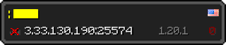 Userbar 320x64 in minecraft style for 3.33.130.190:25574