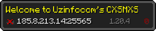 Userbar 320x64 in Minecraft-Stil für den Server 185.8.213.14:25565