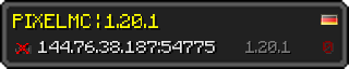 Userbar 320x64 in Minecraft-Stil für den Server 144.76.38.187:54775