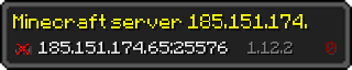 Userbar 320x64 in minecraft style for 185.151.174.65:25576