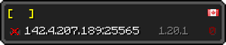 Userbar 320x64 in minecraft style for 142.4.207.189:25565