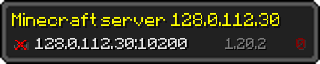 Userbar 320x64 in Minecraft-Stil für den Server 128.0.112.30:10200