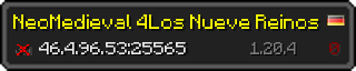 Userbar 320x64 in minecraft style for 46.4.96.53:25565