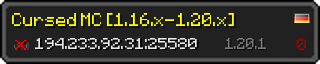 Userbar 320x64 in minecraft style for 194.233.92.31:25580