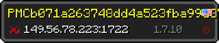 Userbar 320x64 in Minecraft-Stil für den Server 149.56.78.223:1722