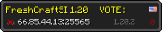 Userbar 320x64 in Minecraft-Stil für den Server 66.85.44.13:25565