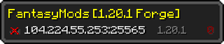 Userbar 320x64 in minecraft style for 104.224.55.253:25565