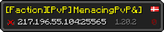 Userbar 320x64 in minecraft style for 217.196.55.104:25565