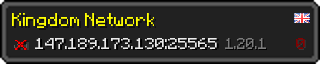 Userbar 320x64 in Minecraft-Stil für den Server 147.189.173.130:25565