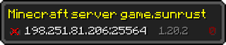 Userbar 320x64 in Minecraft-Stil für den Server 198.251.81.206:25564