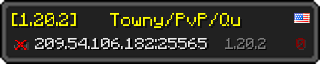 Userbar 320x64 in Minecraft-Stil für den Server 209.54.106.182:25565