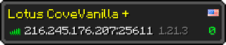 Userbar 320x64 in Minecraft-Stil für den Server 216.245.176.207:25611