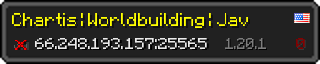 Userbar 320x64 in Minecraft-Stil für den Server 66.248.193.157:25565