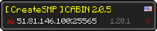 Userbar 320x64 in Minecraft-Stil für den Server 51.81.146.100:25565