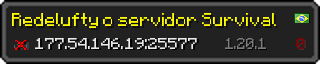 Userbar 320x64 in minecraft style for 177.54.146.19:25577