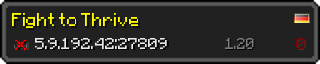 Userbar 320x64 in Minecraft-Stil für den Server 5.9.192.42:27809