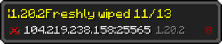 Userbar 320x64 in minecraft style for 104.219.238.158:25565