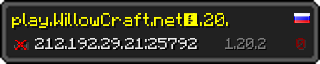 Userbar 320x64 in Minecraft-Stil für den Server 212.192.29.21:25792