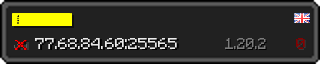 Userbar 320x64 in minecraft style for 77.68.84.60:25565