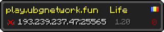 Userbar 320x64 in Minecraft-Stil für den Server 193.239.237.47:25565