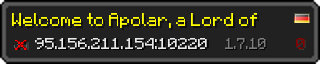 Userbar 320x64 in minecraft style for 95.156.211.154:10220