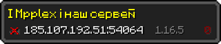 Userbar 320x64 in Minecraft-Stil für den Server 185.107.192.51:54064