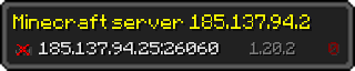 Userbar 320x64 in minecraft style for 185.137.94.25:26060