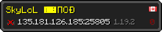 Userbar 320x64 in minecraft style for 135.181.126.185:25805