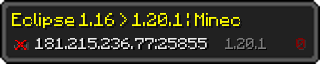 Userbar 320x64 in minecraft style for 181.215.236.77:25855