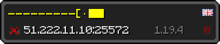 Userbar 320x64 in Minecraft-Stil für den Server 51.222.11.10:25572