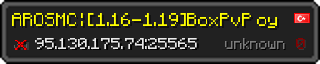 Userbar 320x64 in Minecraft-Stil für den Server 95.130.175.74:25565