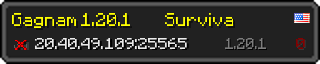 Userbar 320x64 in minecraft style for 20.40.49.109:25565