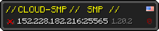Userbar 320x64 in minecraft style for 152.228.182.216:25565